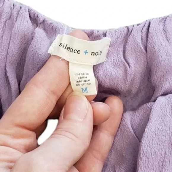 Silence + Noise Purple Off Shoulder Crop Top M - Picture 5 of 5